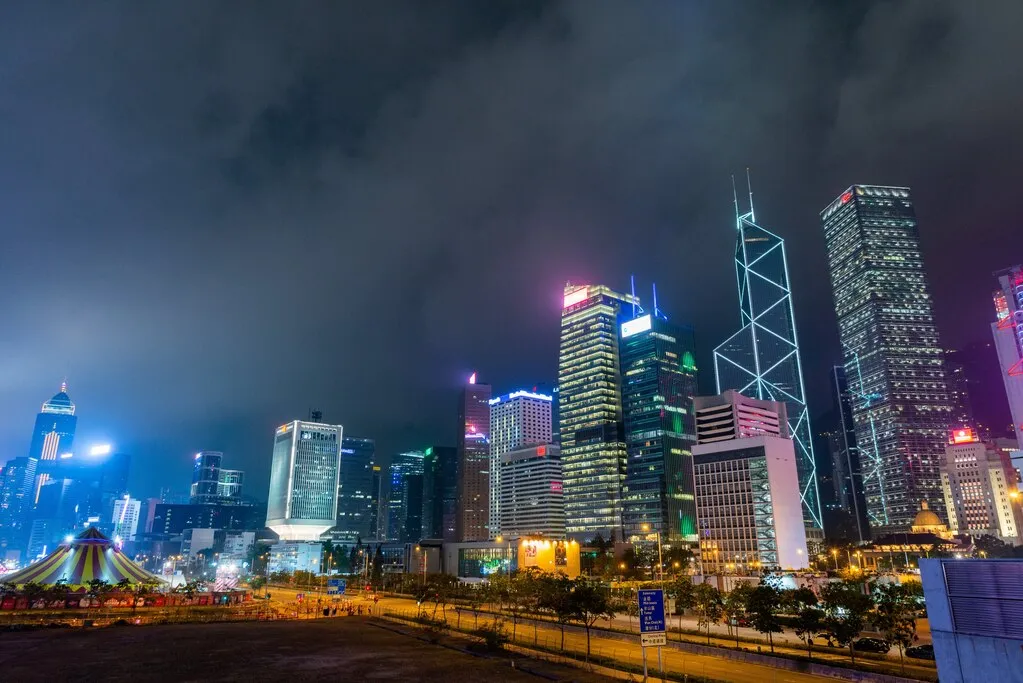 土曜日の綺麗な香港の空