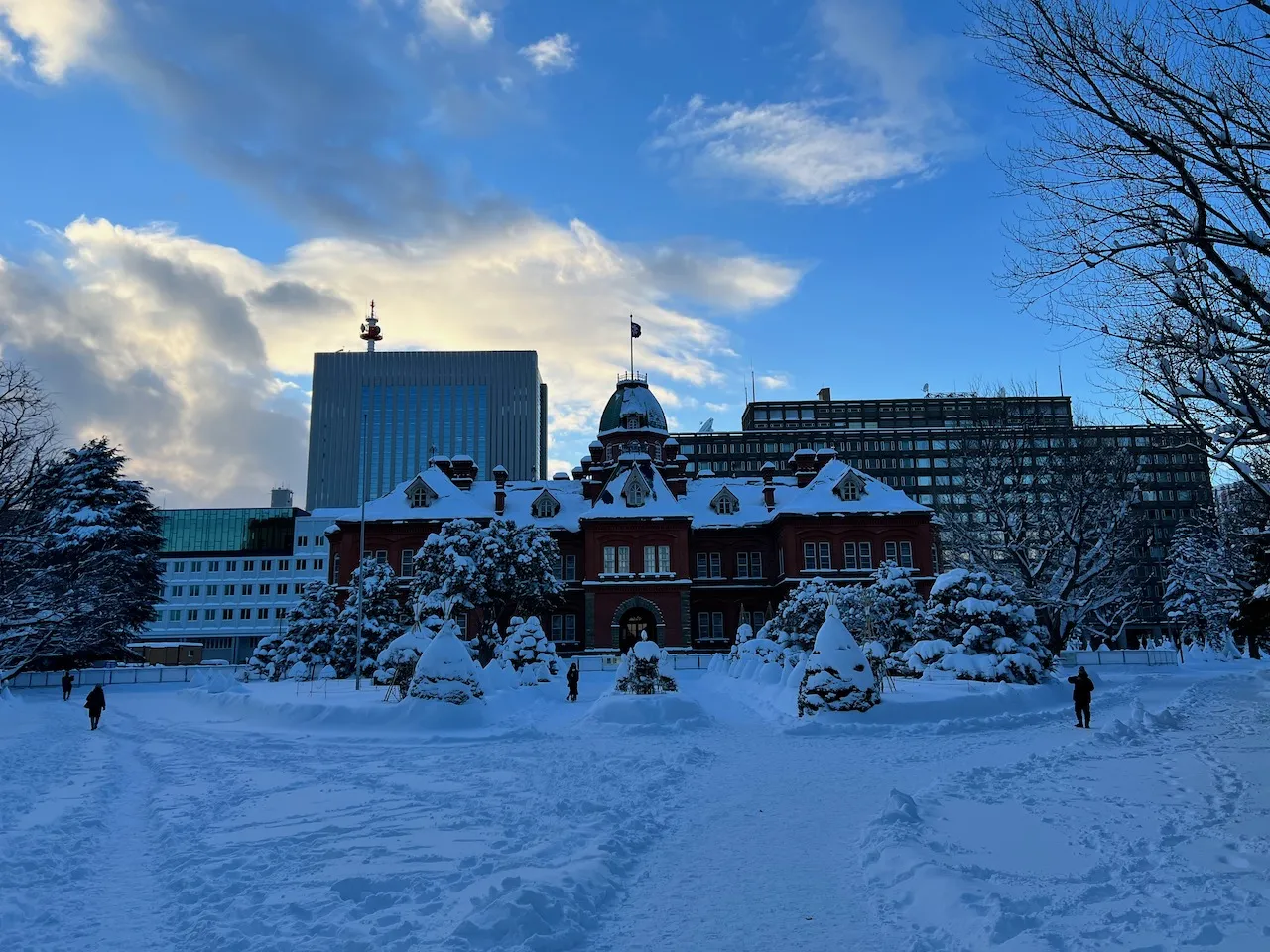 雪道でのランニング風景