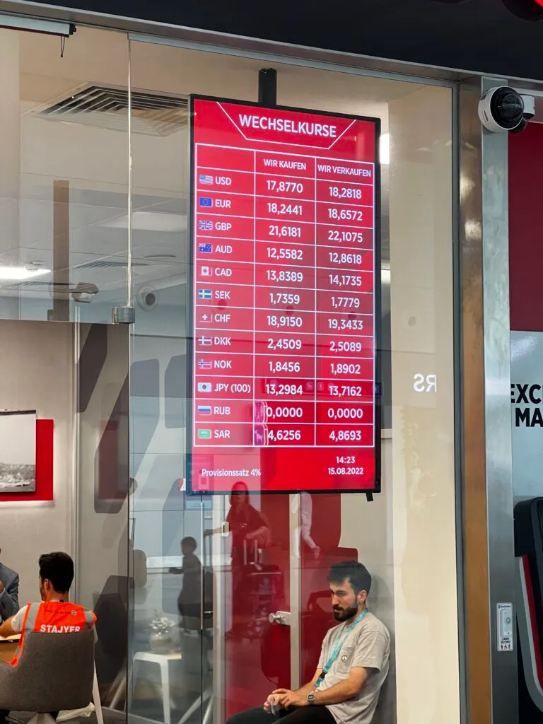 イスタンブール空港の両替所