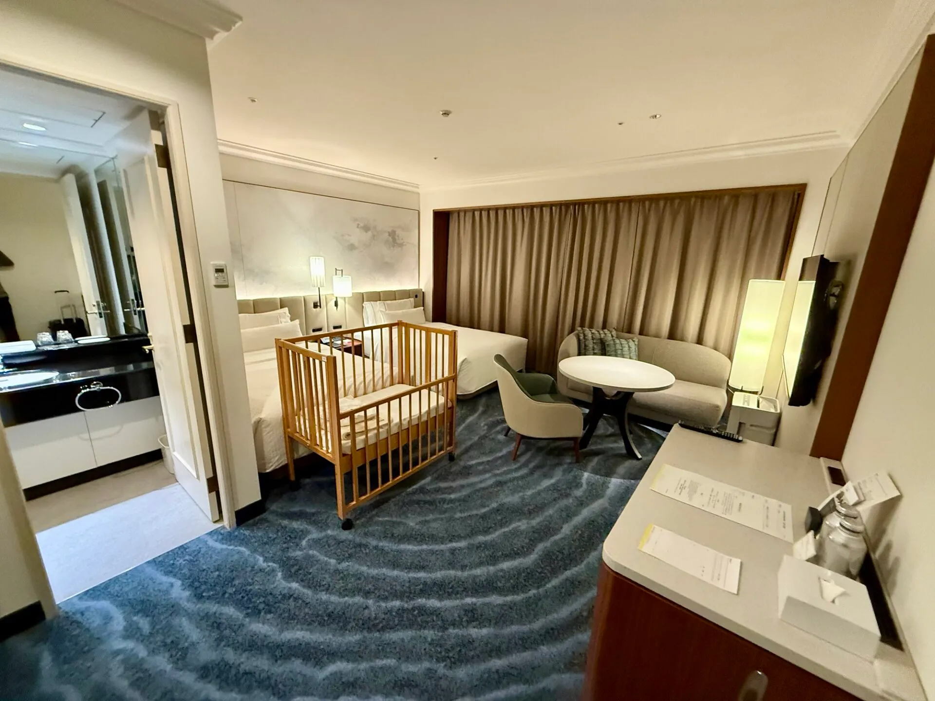 ウェスティンのベビーベッド付き客室