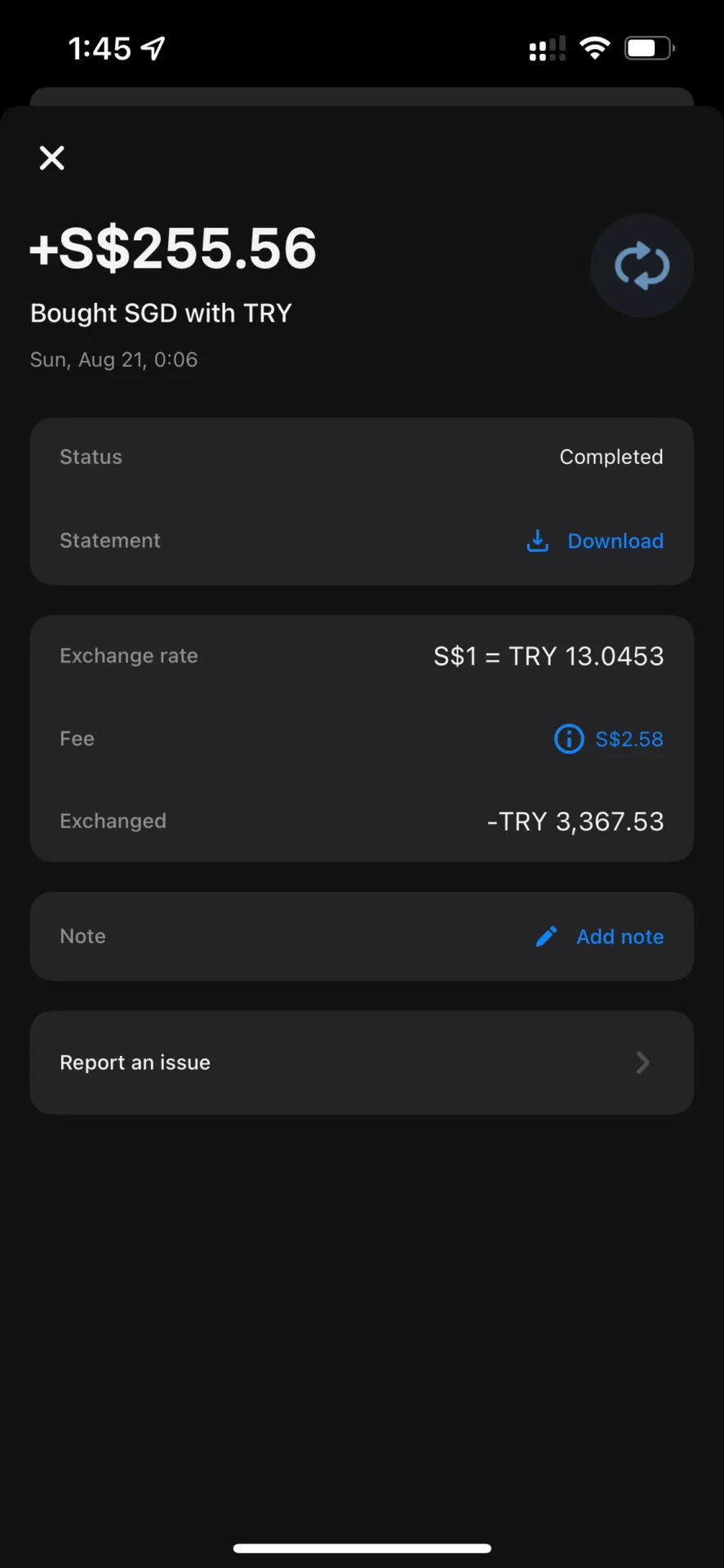 週末の両替で手数料が発生した履歴